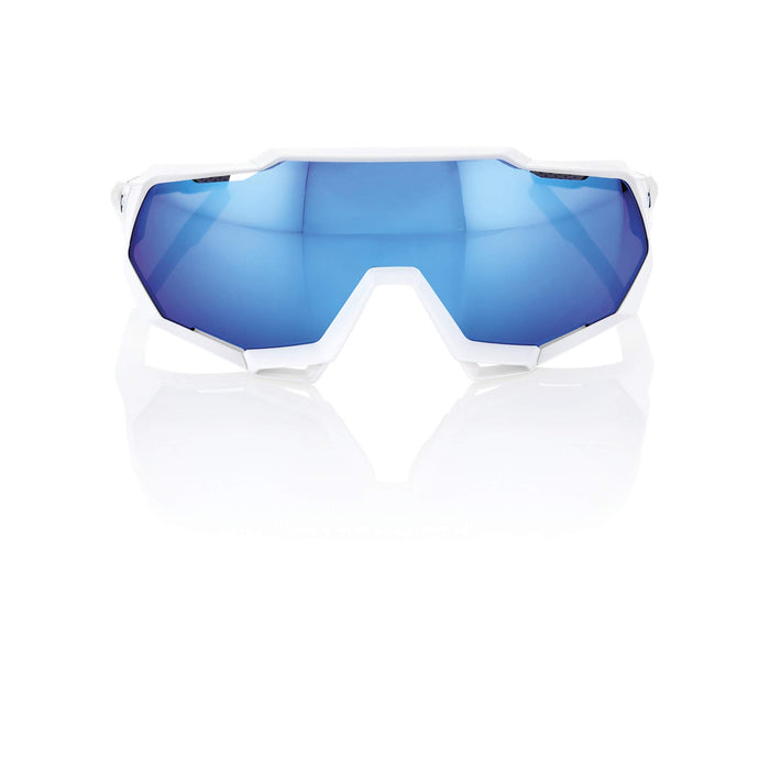 100% Speedtrap Sport Performance Sunglasses Sport And Cycling Eyewear (Matte White Hiper Blue Multilayer Mirror Lens) 61023-407-01