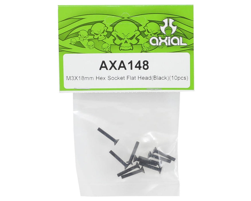 Axial AXA148 Hex Socket Flat Head M3x18mm Black 10 AXIC0148 Elec Car/Truck Replacement Parts