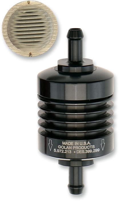 Golan Products 60-250C-Black Mini Fuel Filter (5/16" Barb Fitting) (Anodize) 60-250C-BLACK