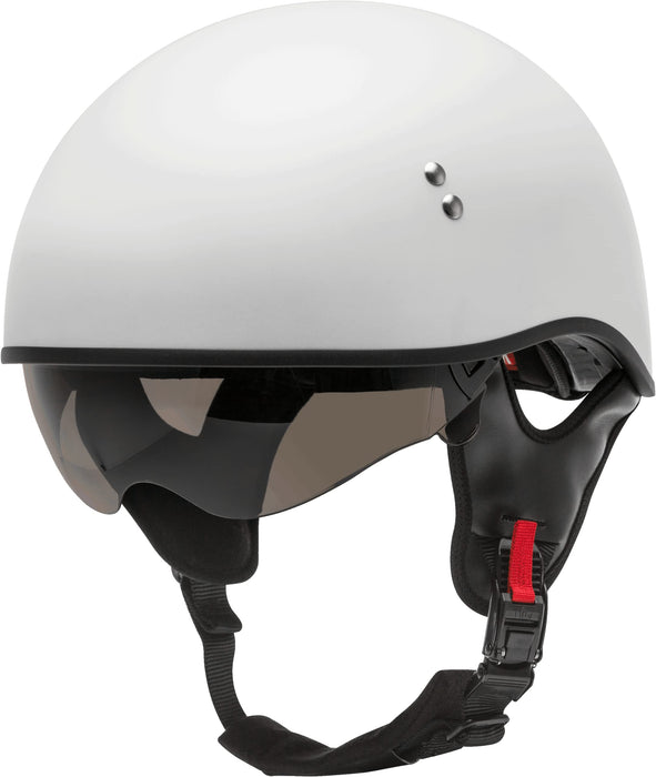 Gmax Hh-65 Naked Motorcycle Street Half Helmet (White, X-Small) H1650203