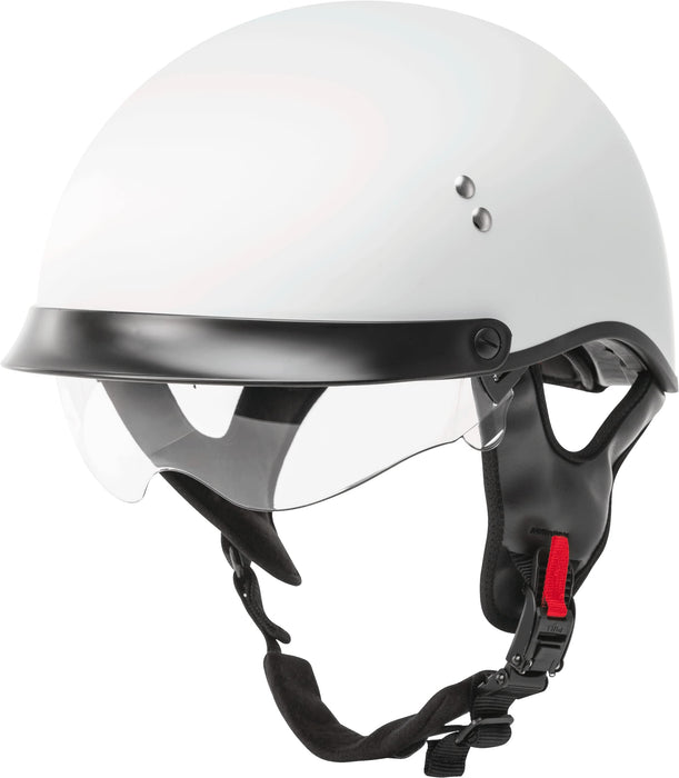 Gmax Hh-65 Full Dressed Motorcycle Street Half Helemet (Matte White, X-Small) H9650203