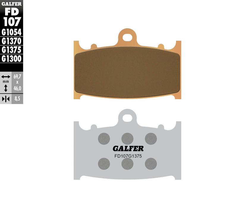 Galfer Hh Sintered Ceramic Brake Pads (Front G1375) Compatible With 97-03 Suzuki Gsxr600 FD107G1375