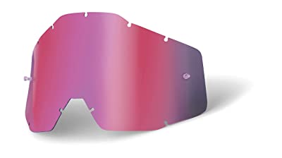 100% 1 Goggle Replacement Lens Racecraft, Accuri, Strata Compatible (Anti-Fog-Pink Mirror) 51002-016-02