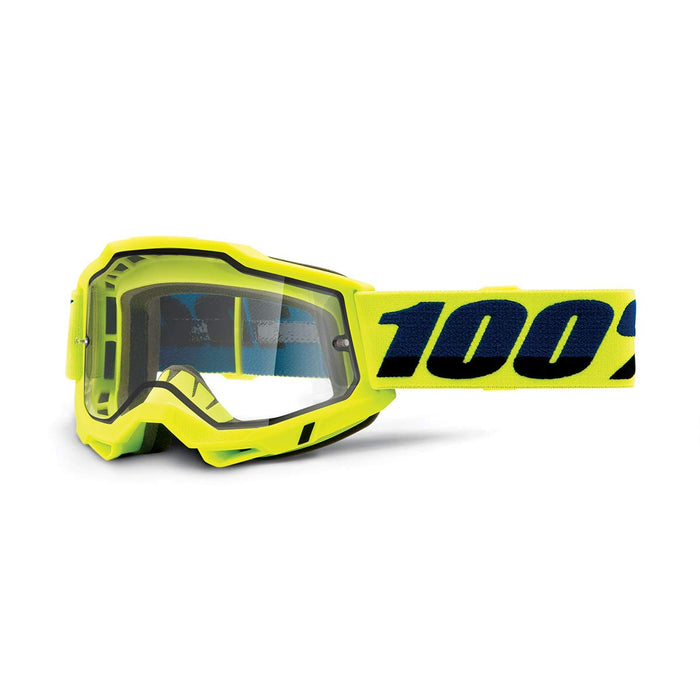 100% Accuri 2 Enduro Mountain Bike & Motocross Goggles Mx And Mtb Racing Protective Eyewear (Yellow Clear Dual Lens) 50221-501-04