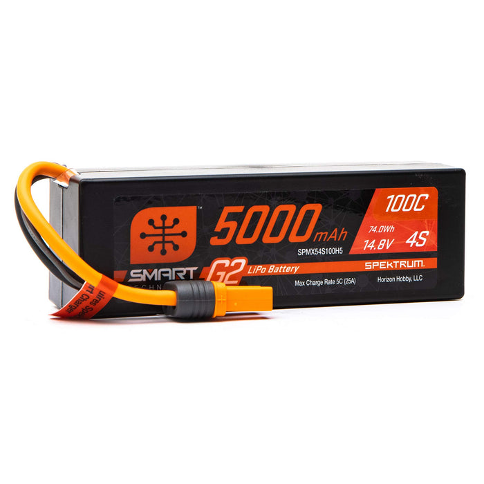 Spektrum 14.8V 5000Mah 4S 100C Smart G2 Hardcase Lipo Battery: Ic5, Spmx54S100H5 SPMX54S100H5