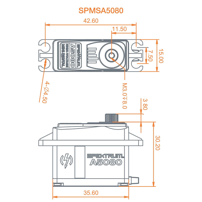 Spektrum A5080 MT/HS Mini Digital HV Servo SPMSA5080 Servos
