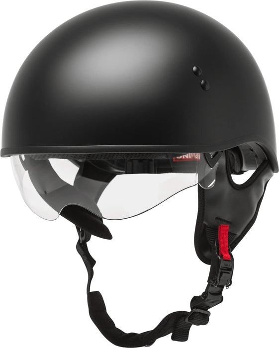 Gmax Hh-65 Naked Motorcycle Street Half Helmet (Matte Black, Large) H1650076