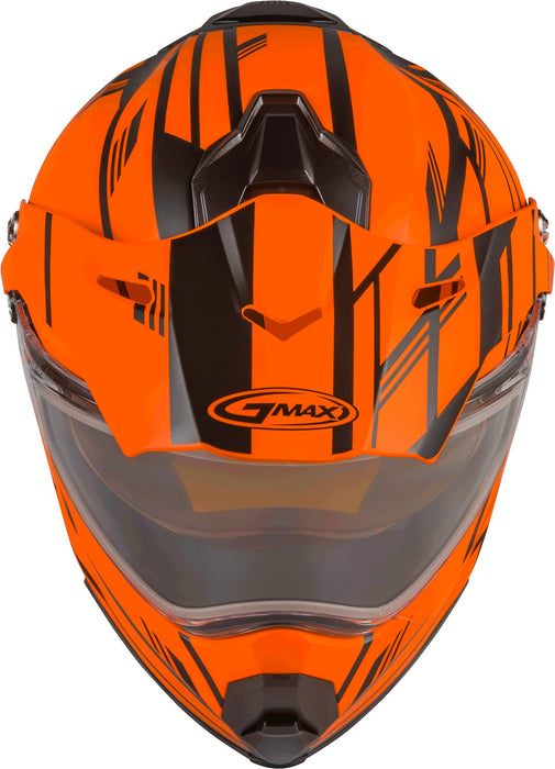 Gmax At-21S Adventure Dual Lens Shield Snow Helmet (Matte Neon Orange/Black, Medium) G2211145
