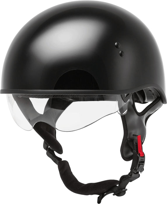 Gmax Hh-65 Naked Motorcycle Street Half Helmet (Black, X-Small) H1650023