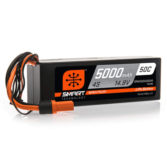 Spektrum 14.8V 5000Mah 4S 50C Fits Smart Lipo Hardcase Battery Ic5 Spmx50004S50H5 SPMX50004S50H5