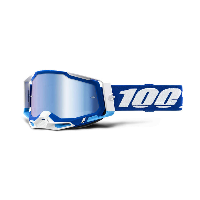 100% Racecraft 2 Mountain Bike & Motocross Goggles Mx And Mtb Racing Protective Eyewear (Blue Mirror Blue Lens) 50121-250-02