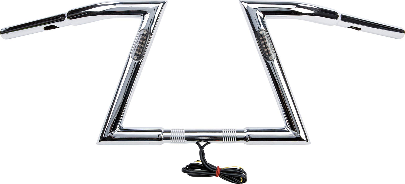 Chrome Z Bars 10" Rise W/LED Marker Light Harddrive 245276 For 8218 H