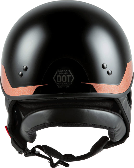 Gmax Hh-65 Naked Motorcycle Street Half Helmet (Source Black/Copper, X-Small) H1659633