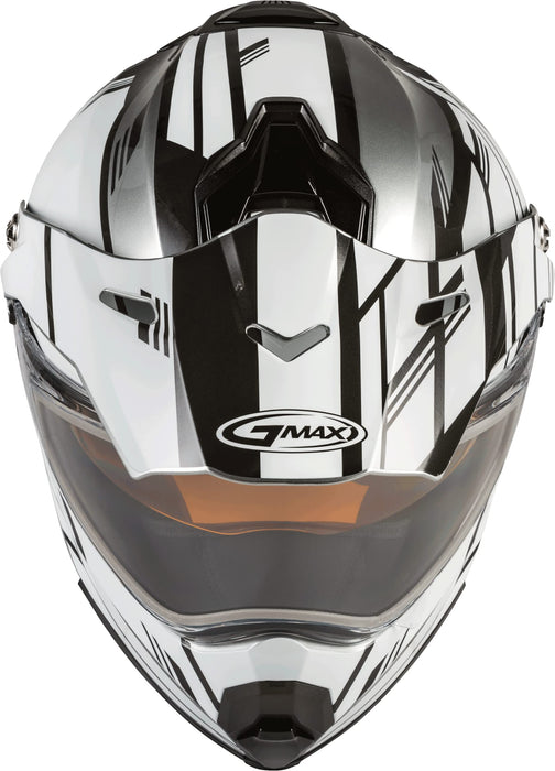 Gmax At-21S Adventure Dual Lens Shield Snow Helmet (Silver/White/Black, Xx-Large) G2211128