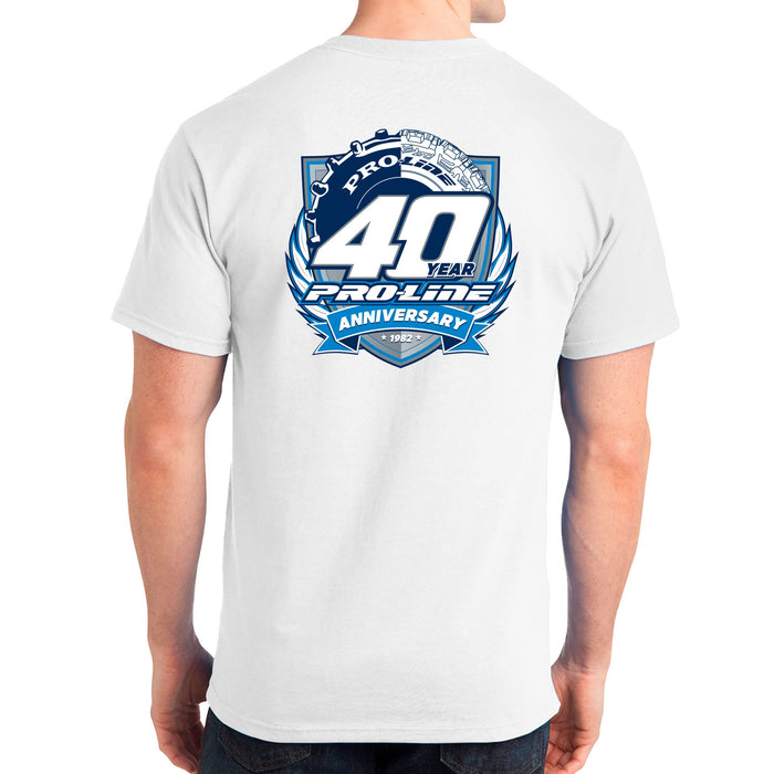 Pro-Line Racing 40Th Anniversary White T-Shirt Xxl, Pro985805 PRO985805