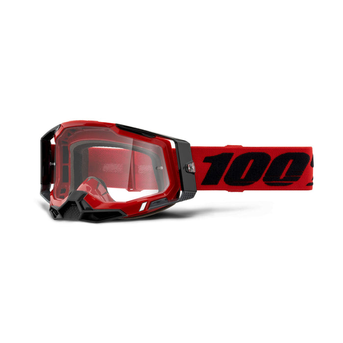 100% Racecraft 2 Mountain Bike & Motocross Goggles Mx And Mtb Racing Protective Eyewear (Red Clear Lens) 50121-101-03