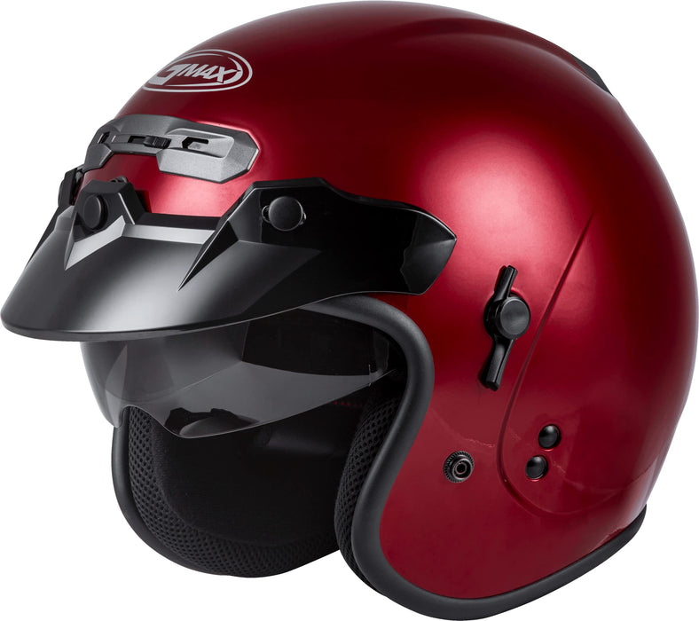 Gmax Gm-32 Open-Face Street Helmet (Candy Red, Medium) G1320095