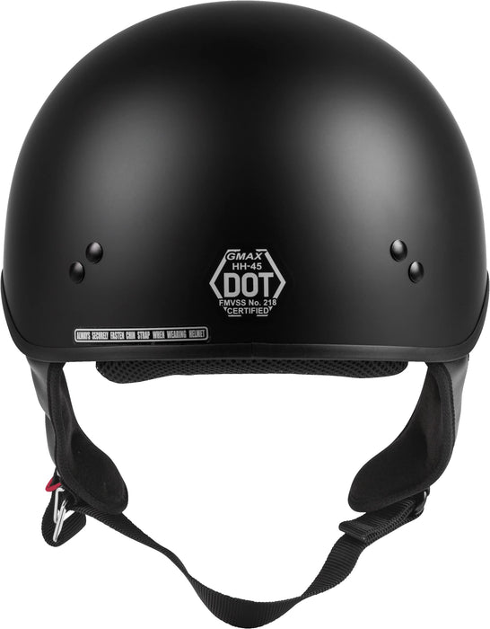 Gmax Hh-45 Motorcycle Street Half Helmet (Matte Black, X-Small) H145073