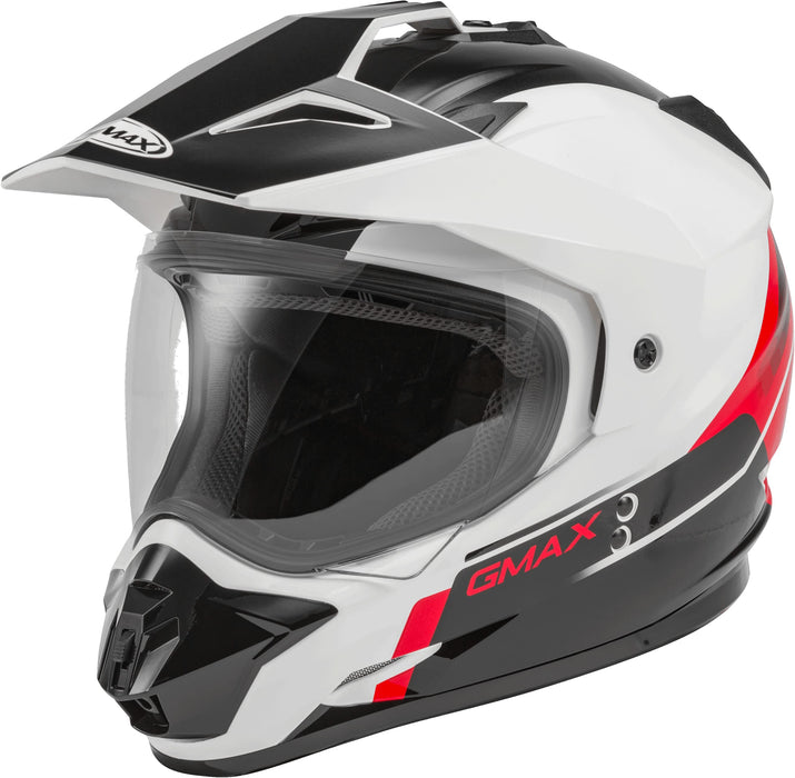 Gmax Gm-11 Dual Sport Helmet (Black/White/Red, Large) G1113356