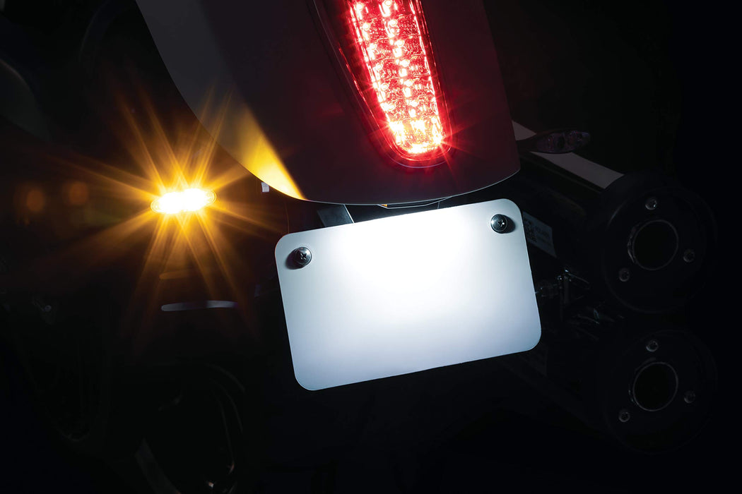 Kuryakyn Motorcycle Lighting Accessory: Custom Rear Turn Signal And License Plate Mount For Indian Scout Motorcycles, Black 3140