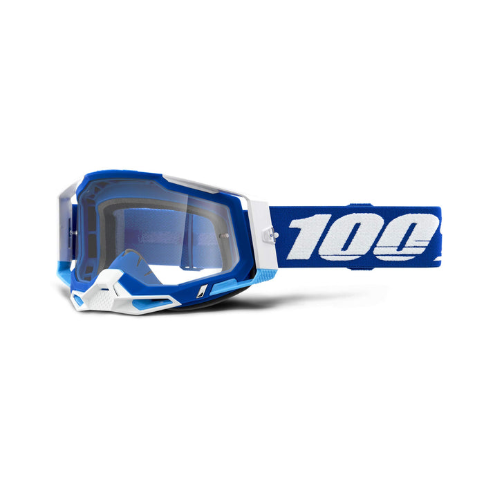 100% Racecraft 2 Mountain Bike & Motocross Goggles Mx And Mtb Racing Protective Eyewear (Blue Clear Lens) 50121-101-02
