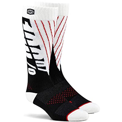 100% Torque Comfort Moto Socks Black/White L/Xl 24007-011-18