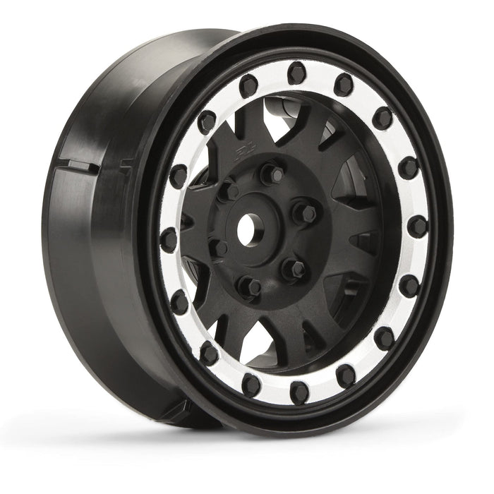 Proline Racing PRO276913 1.9 in. Impulse Plastic Internal Bead-Loc Wheel&#44; Black & Silver