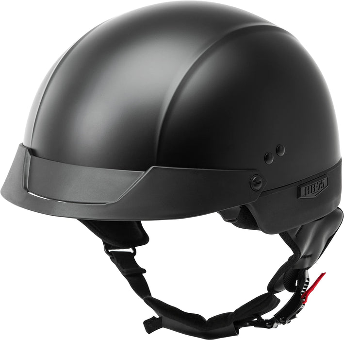 Gmax Hh-75 Motorcycle Street Half Helmet (Matte Black, Medium) H1750075
