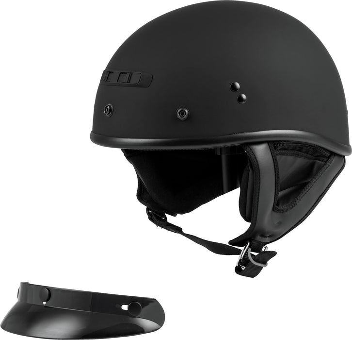 Gmax Gm-35 Motorcycle Street Half Helmet (Matte Black, Medium) G1235075