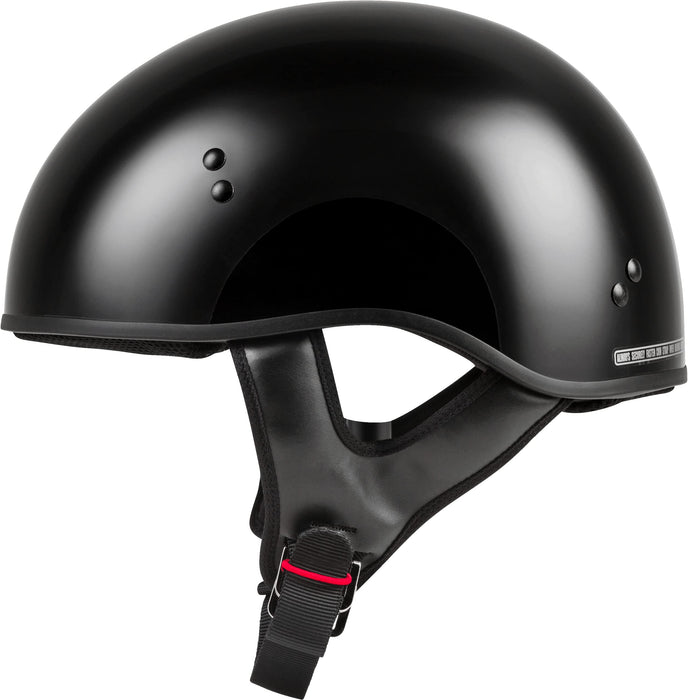 Gmax Hh-45 Motorcycle Street Half Helmet (Black, Large) H145025