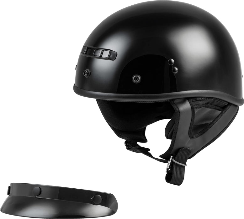 Gmax Gm-35 Motorcycle Street Half Helmet (Black, X-Large) G1235027
