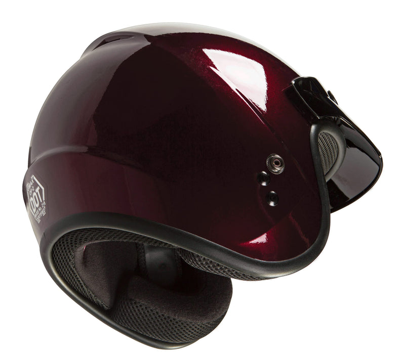 Gmax Of-2 Open-Face Helmet (Wine Red, Large) G1020106