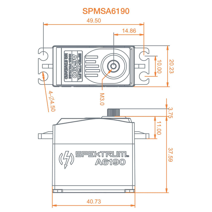 Spektrum A6190 Standard Metal Gear HV Servo SPMSA6190 Servos