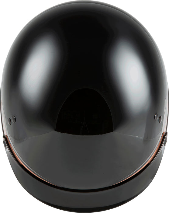 Gmax Hh-65 Full Dressed Motorcycle Street Half Helemet (Black/Copper, Small) H9652634