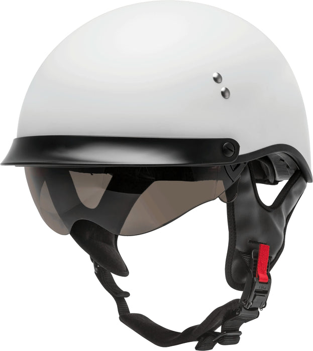 Gmax Hh-65 Full Dressed Motorcycle Street Half Helemet (Matte White, Small) H9650204