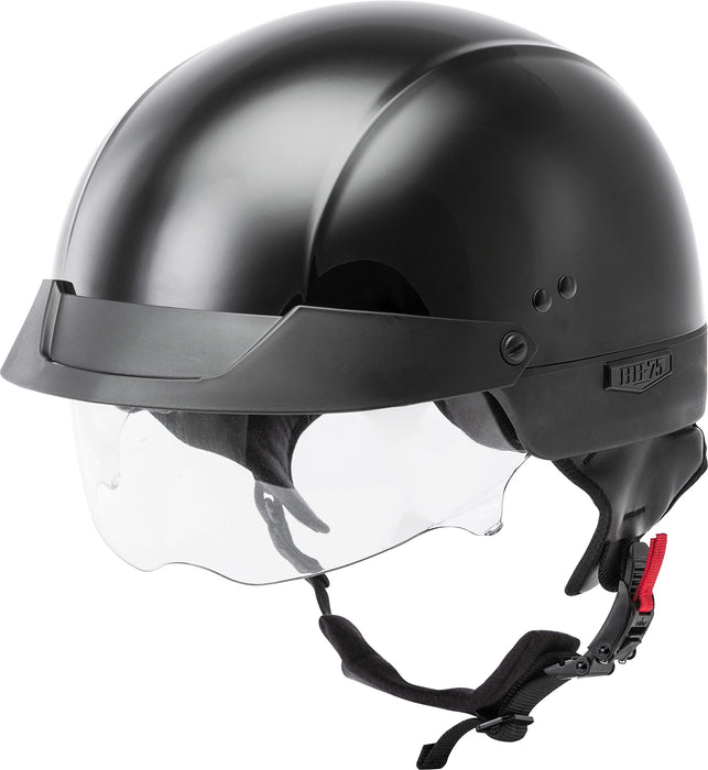 Gmax Hh-75 Motorcycle Street Half Helmet (Black, Large) H1750026