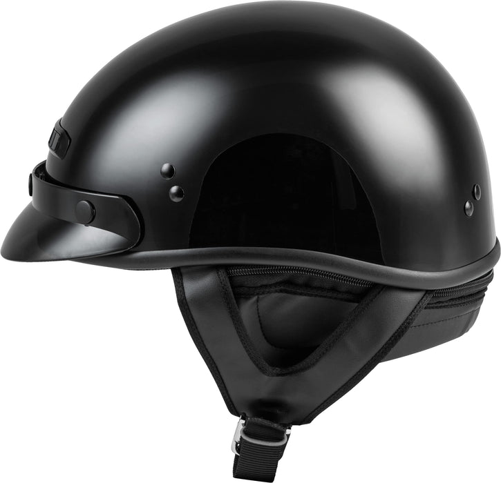 Gmax Gm-35 Motorcycle Street Half Helmet (Black, Medium) G1235025
