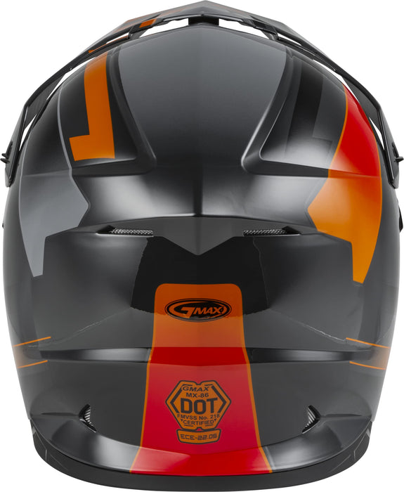 Gmax Mx-86 Off-Road Motocross Helmet (Dark Grey/Orange, Large) D3864486