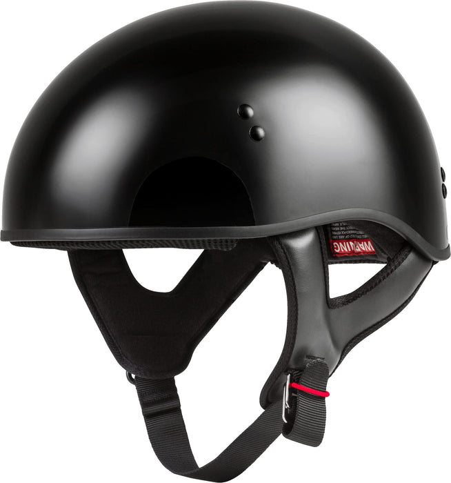 Gmax Hh-45 Motorcycle Street Half Helmet (Black, Medium) H145024