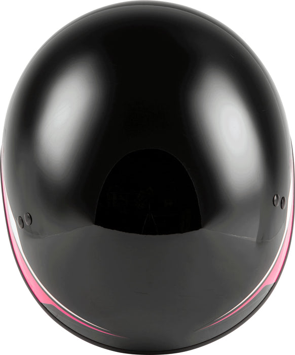 Gmax Hh-65 Naked Motorcycle Street Half Helmet (Source Black/Pink, Small) H1659174