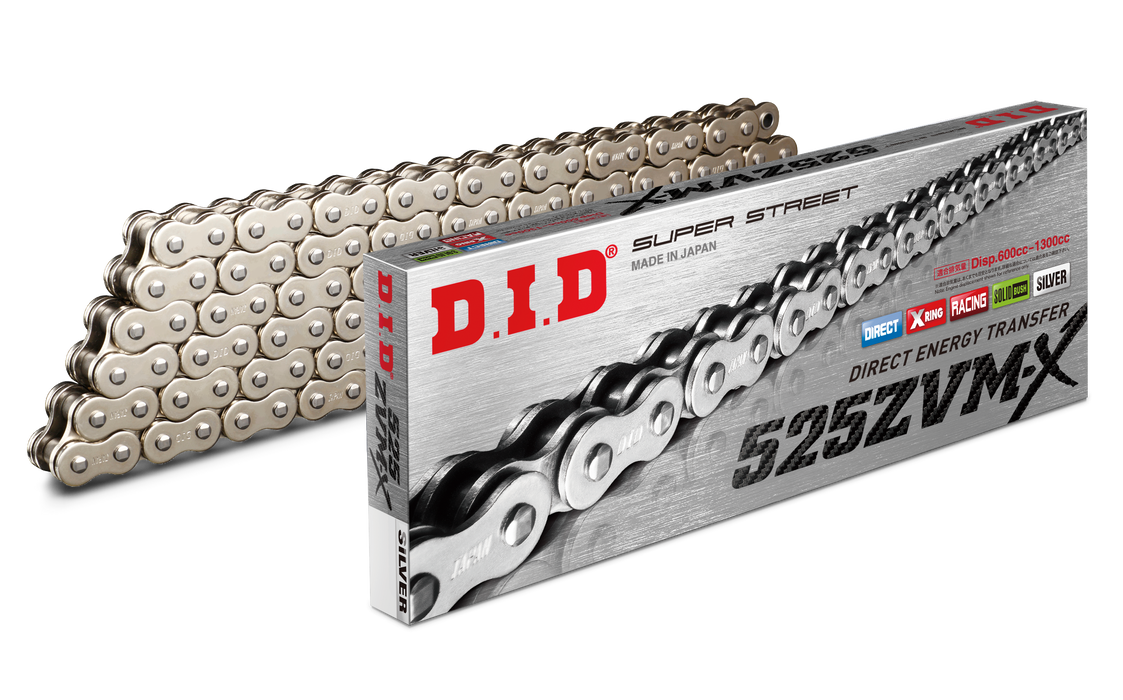 D.I.D. Super Street 525Zvmxs-100L X-Ring Chain Nickel 525ZVMXS100Z