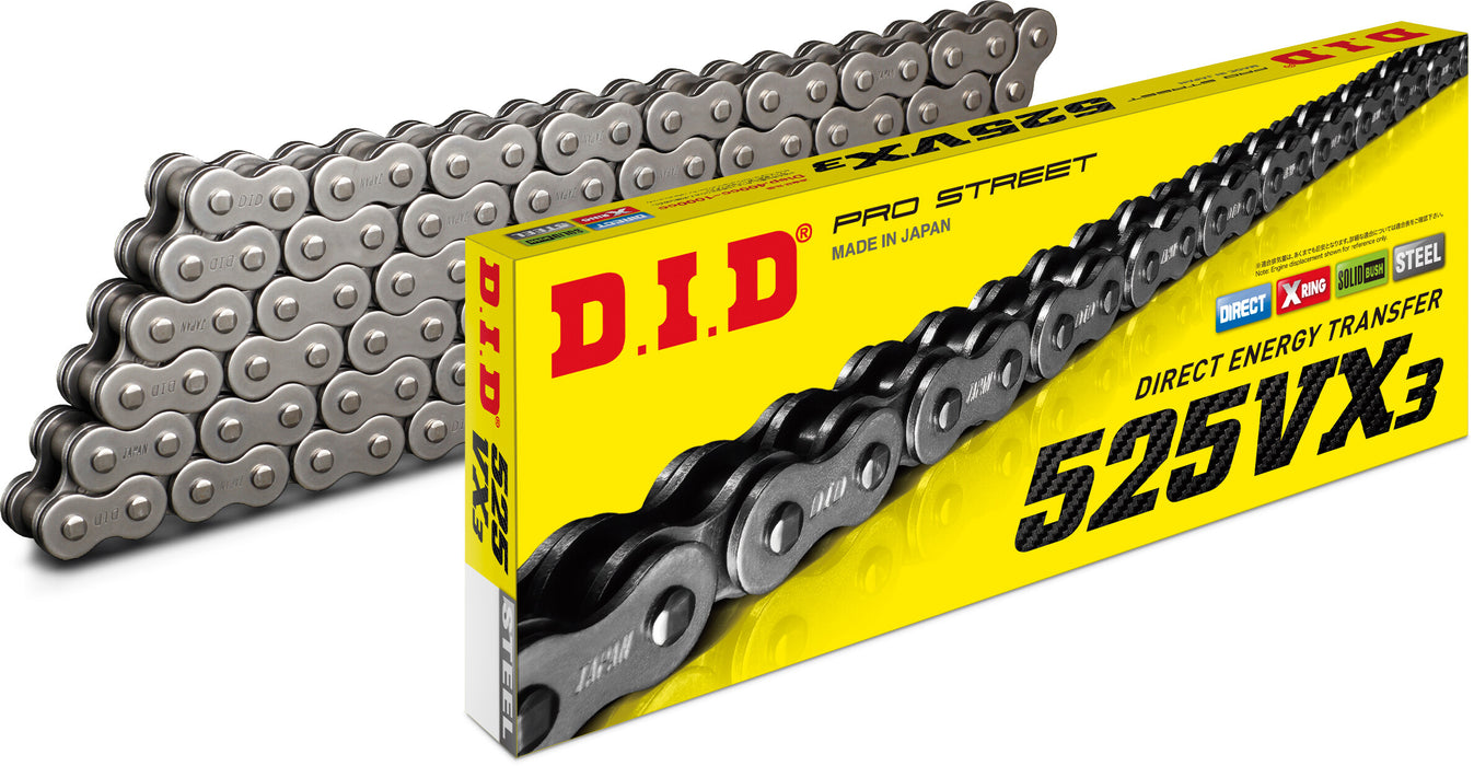 D.I.D. D.I.D 525Vx3X120Fb 525Vx3 Professional O-Ring Series Chain 120 Links Natural 525VX3X120FB