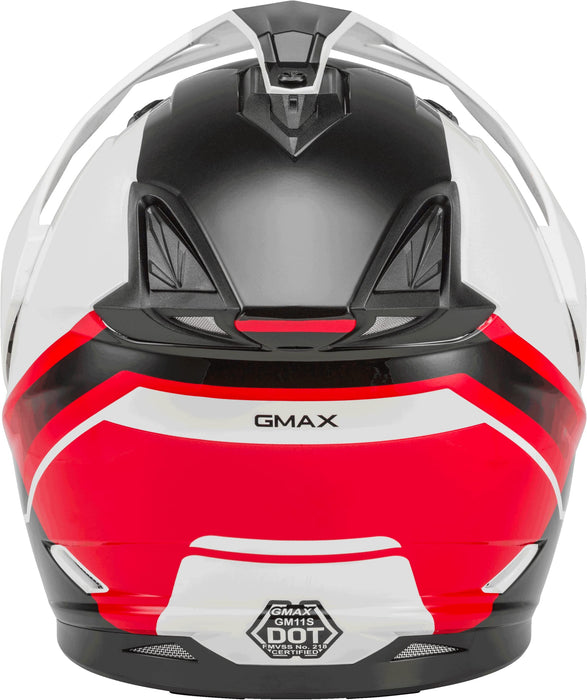 Gmax Gm-11 Dual Sport Helmet (Black/White/Red, Large) G1113356