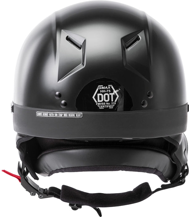 Gmax Hh-75 Motorcycle Street Half Helmet (Black, Large) H1750026