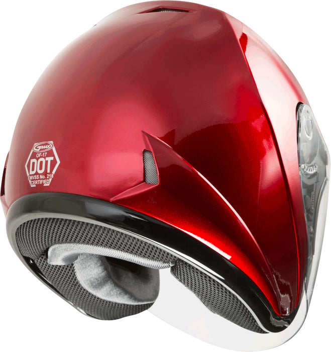 Gmax Of-17 Open-Face Street Helmet (Candy Red, X-Small) G317093N
