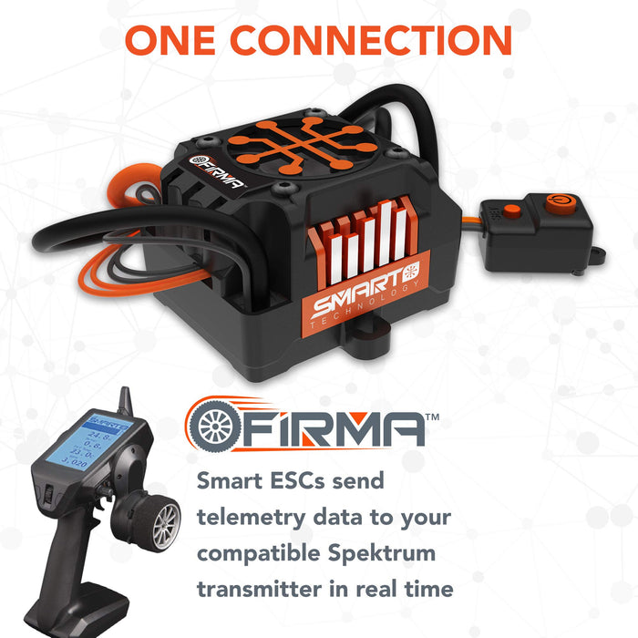 Spektrum SMART FIRMA 150A BL Smart ESC/2050Kv Sensorless MotCombo SPMXSEMC05 Car Speed Controls & Accessories