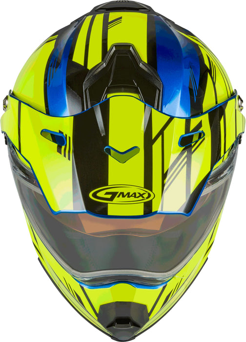 Gmax At-21S Adventure Dual Lens Shield Snow Helmet (Blue/Hi-Vis/Black, X-Large) G2211047