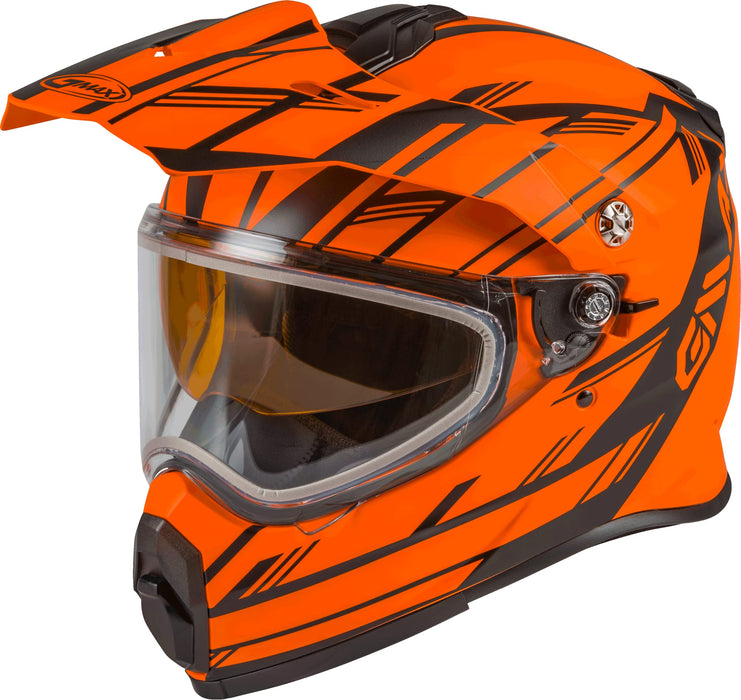 Gmax At-21S Adventure Dual Lens Shield Snow Helmet (Matte Neon Orange/Black, Medium) G2211145