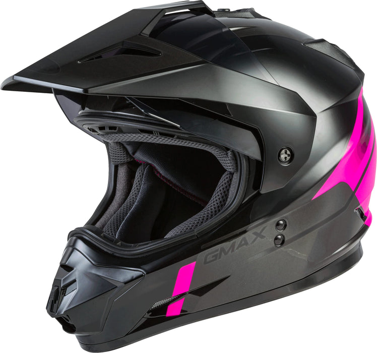 Gmax Gm-11 Dual Sport Helmet (Black/Pink/Grey, Medium) G1113405