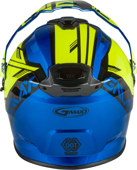 Gmax At-21S Adventure Dual Lens Shield Snow Helmet (Blue/Hi-Vis/Black, X-Large) G2211047